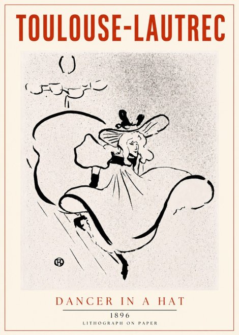 Toulouse-Lautrec Dancer in a Hat No4 - Póster