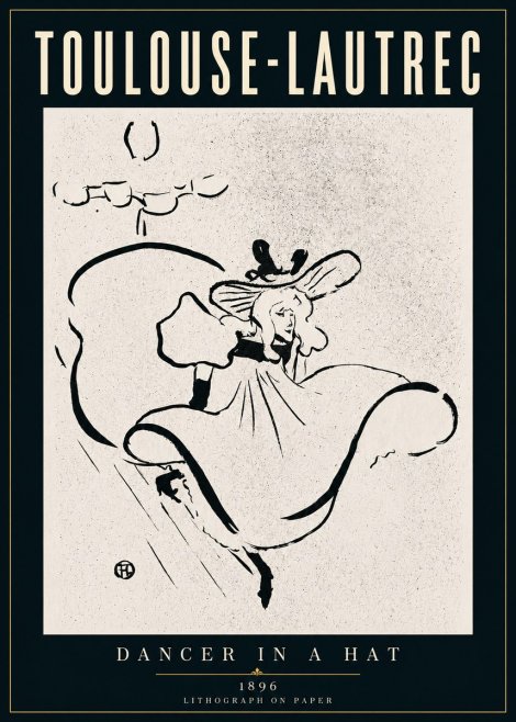 Toulouse-Lautrec Dancer in a Hat No5 - Póster