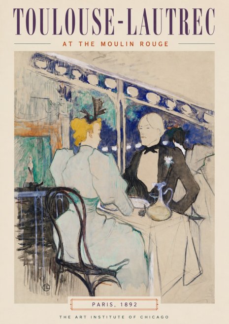 Toulouse-Lautrec At the Moulin Rouge XI No3 - Póster
