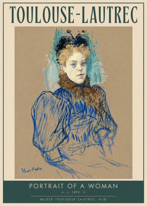 Toulouse-Lautrec Portrait of a Woman II No2 - Póster