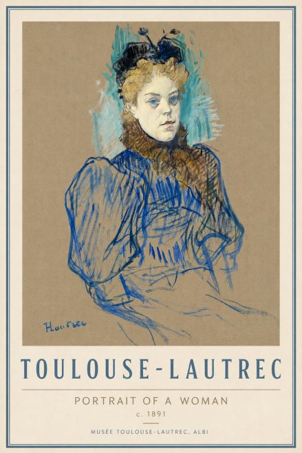 Toulouse-Lautrec Portrait of a Woman II No3 - Póster