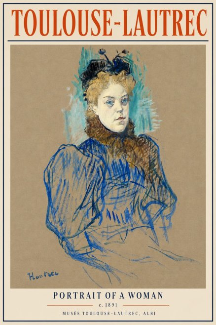 Toulouse-Lautrec Portrait of a Woman II No5 - Póster