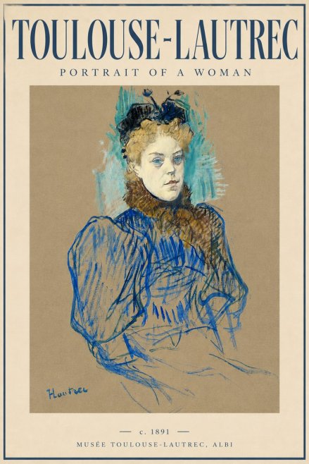Toulouse-Lautrec Portrait of a Woman II No6 - Póster