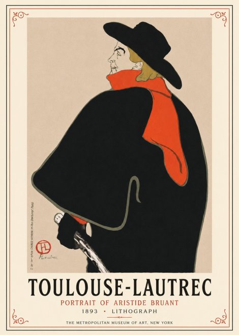 Toulouse-Lautrec Portrait of Aristide Bruant No3 - Póster