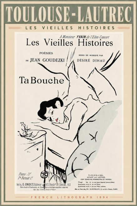 Toulouse-Lautrec Les Vieilles Histoires - Ta Bouche No5 - Póster