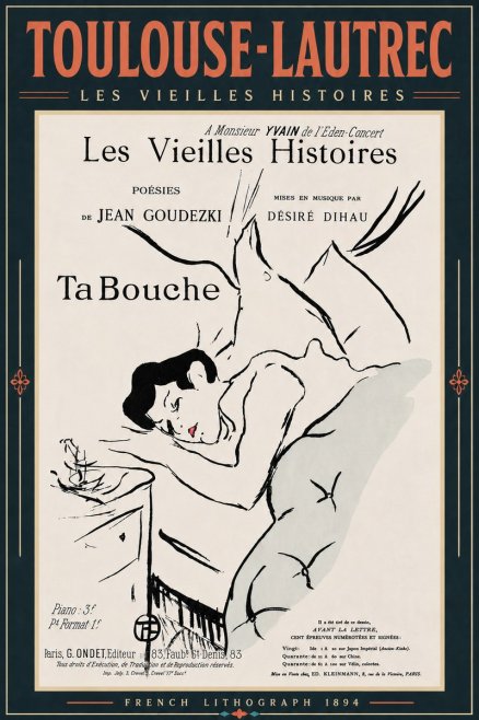 Toulouse-Lautrec Les Vieilles Histoires - Ta Bouche No6 - Póster