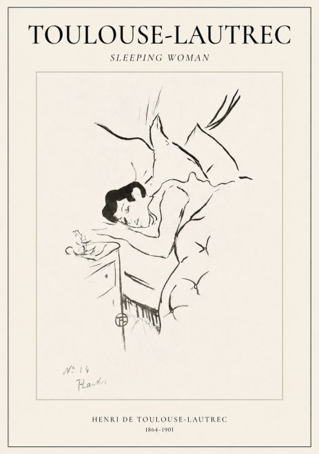 Toulouse-Lautrec Sleeping Woman No1 - Póster