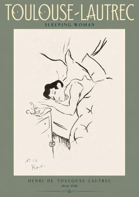 Toulouse-Lautrec Sleeping Woman No2 - Póster