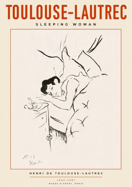 Toulouse-Lautrec Sleeping Woman No3 - Póster
