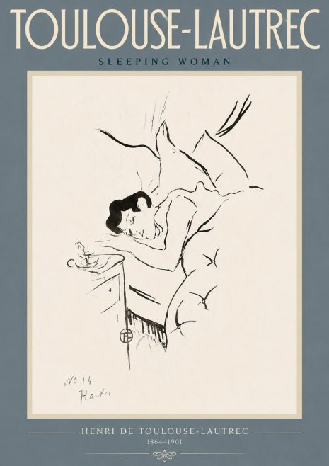 Toulouse-Lautrec Sleeping Woman No4 - Póster