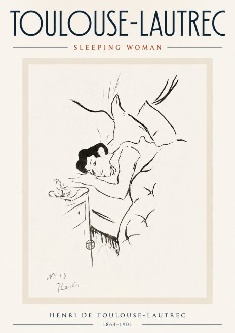Toulouse-Lautrec Sleeping Woman No5 - Póster