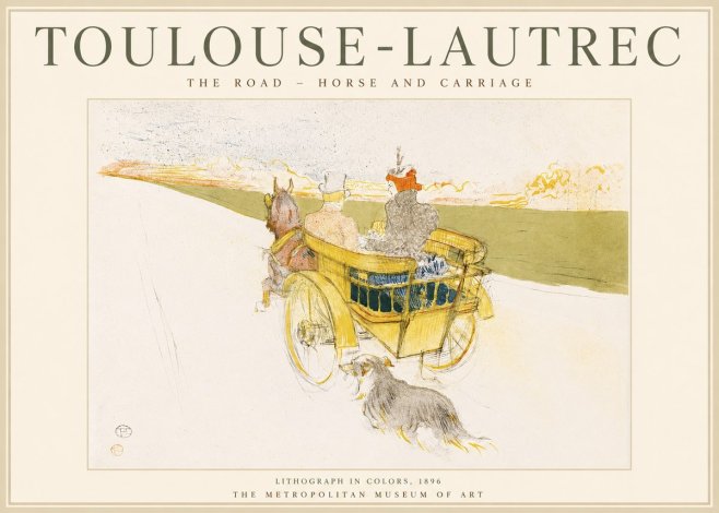Toulouse-Lautrec The Road - Horse and Carriage No1 - Póster