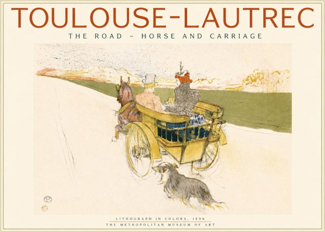 Toulouse-Lautrec The Road - Horse and Carriage No2 - Póster