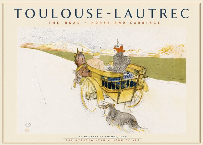 Toulouse-Lautrec The Road - Horse and Carriage No3 - Póster