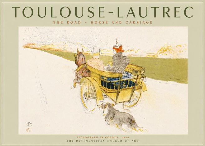 Toulouse-Lautrec The Road - Horse and Carriage No5 - Póster