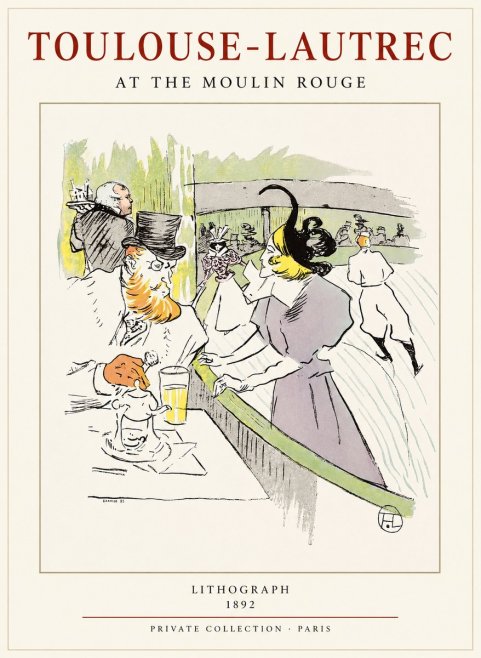 Toulouse-Lautrec At the Moulin Rouge XV No1 - Póster