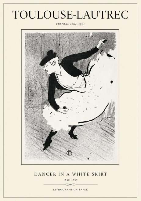 Toulouse-Lautrec Dancer in a White Skirt No1 - Póster