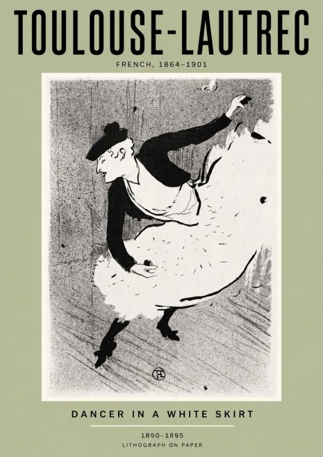 Toulouse-Lautrec Dancer in a White Skirt No2 - Póster