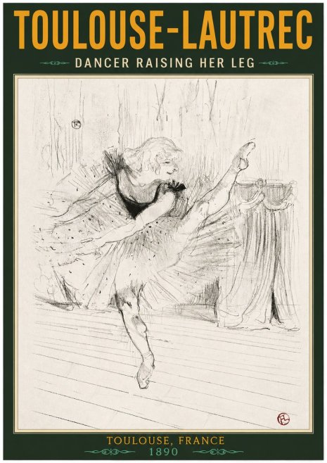 Toulouse-Lautrec Dancer Raising Her Leg No2 - Póster