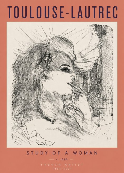 Toulouse-Lautrec Study of a Woman I No4 - Póster