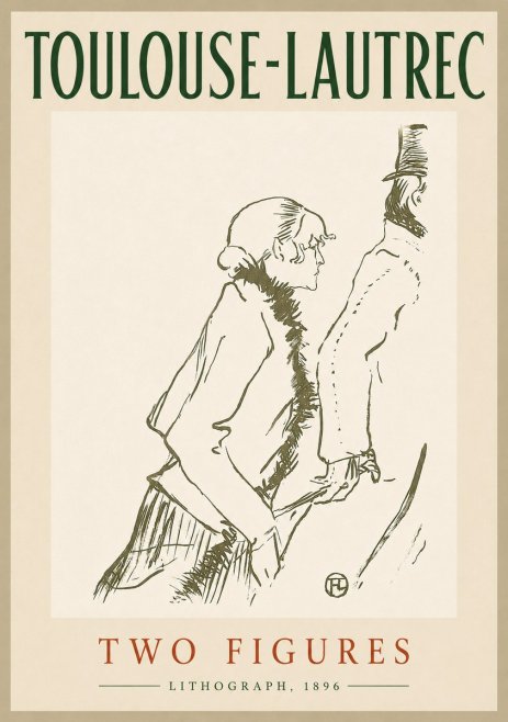 Toulouse-Lautrec Two Figures No4 - Póster
