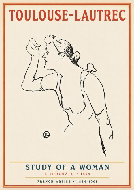 Toulouse-Lautrec Study of a Woman II No3 - Póster