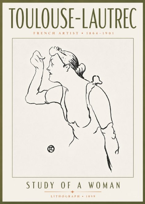 Toulouse-Lautrec Study of a Woman II No5 - Póster