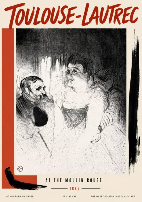 Toulouse-Lautrec At the Moulin Rouge XVII No6 - Póster