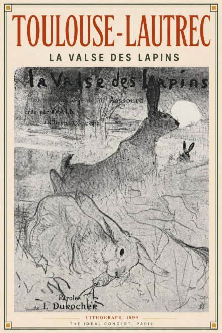 Toulouse-Lautrec La Valse Des Lapins No4 - Póster