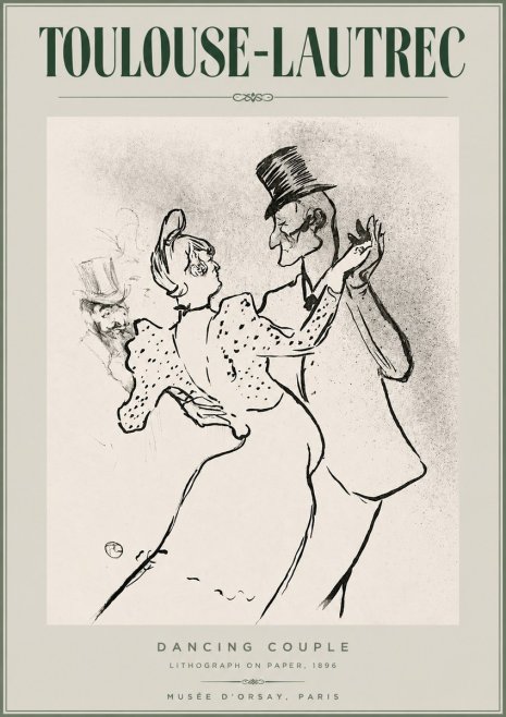 Toulouse-Lautrec Dancing Couple No2 - Póster