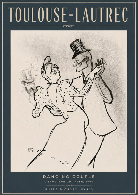 Toulouse-Lautrec Dancing Couple No4 - Póster