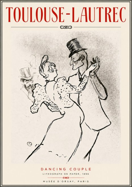Toulouse-Lautrec Dancing Couple No5 - Póster