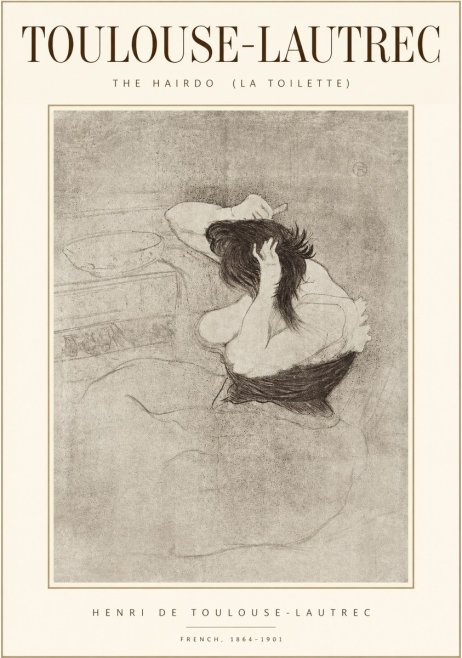 Toulouse-Lautrec The Hairdo (La Toilette) No1 - Póster
