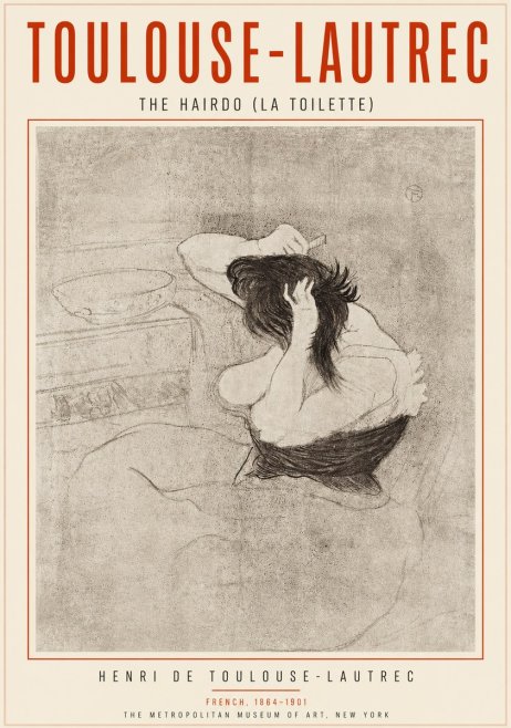 Toulouse-Lautrec The Hairdo (La Toilette) No3 - Póster