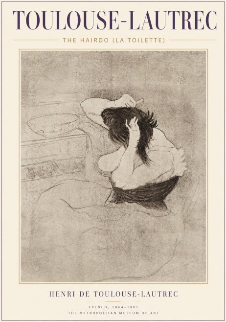 Toulouse-Lautrec The Hairdo (La Toilette) No4 - Póster