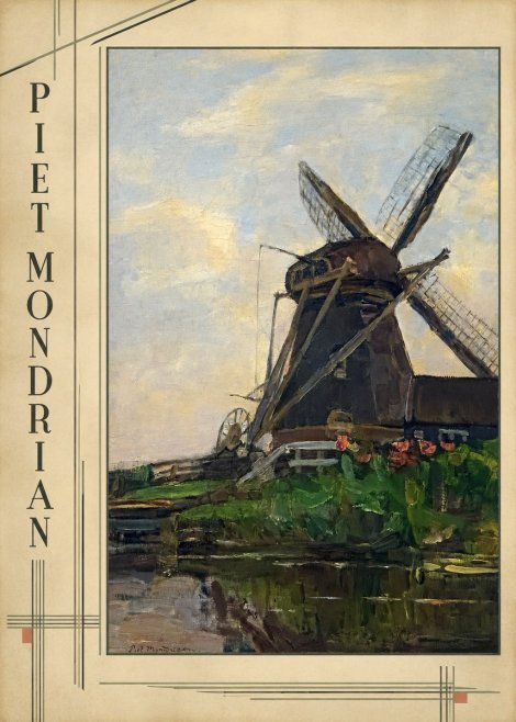 Piet Mondrian Windmill by the Water I No2 - Póster