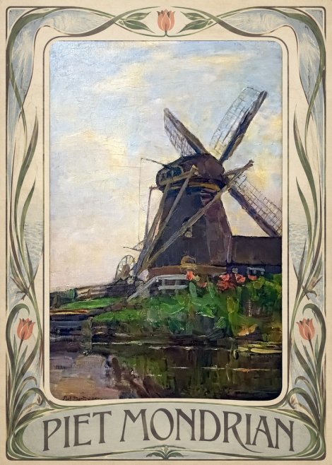Piet Mondrian Windmill by the Water I No3 - Póster