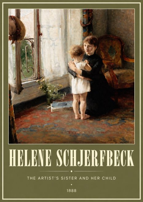 Helene Schjerfbeck The Artist's Sister and Her Child No3 - Póster