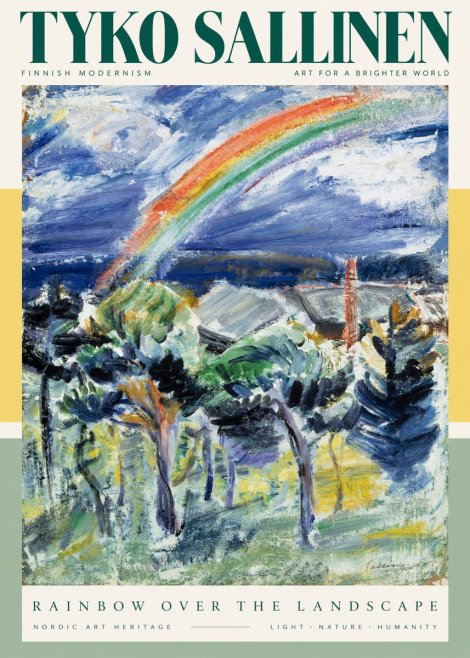 Tyko Sallinen Rainbow over the Landscape No4 - Póster