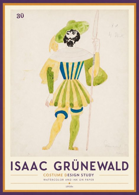 Isaac Grünewald Study for Costume Design No2 - Póster