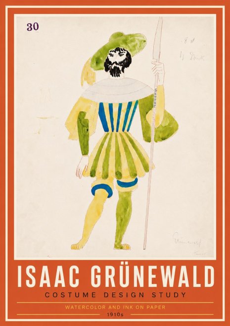 Isaac Grünewald Study for Costume Design No4 - Póster