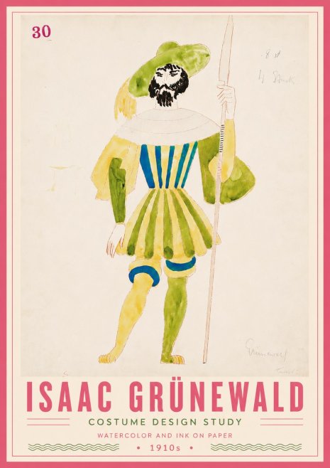 Isaac Grünewald Study for Costume Design No6 - Póster