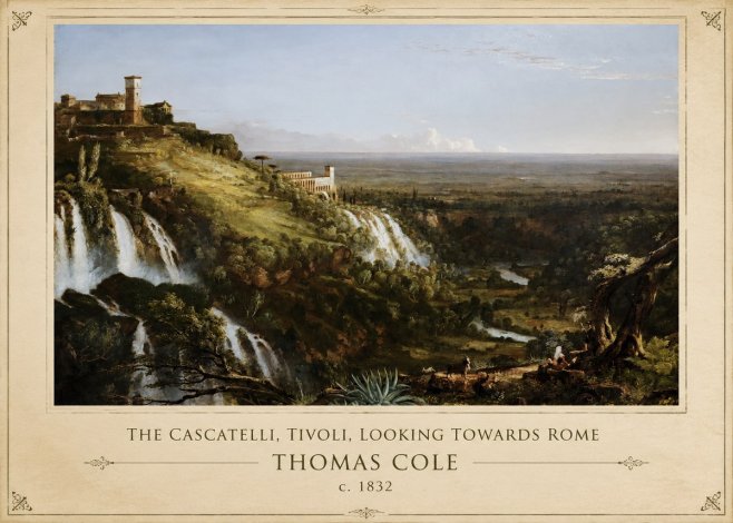 Thomas Cole The Cascatelli, Tivoli, Looking Towards Rome No1 - Póster