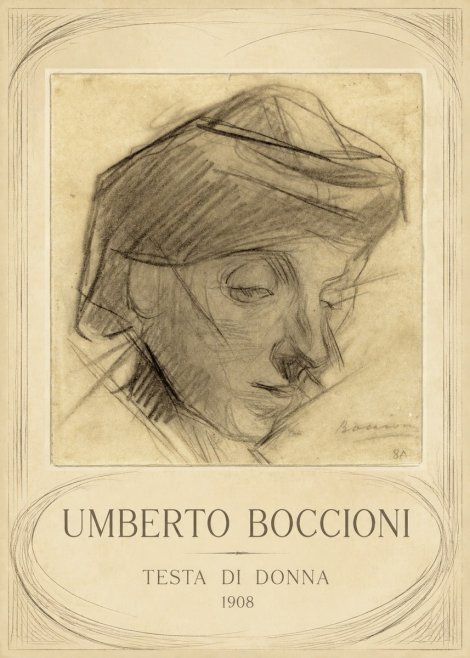 Umberto Boccioni Testa Di Donna No4 - Póster