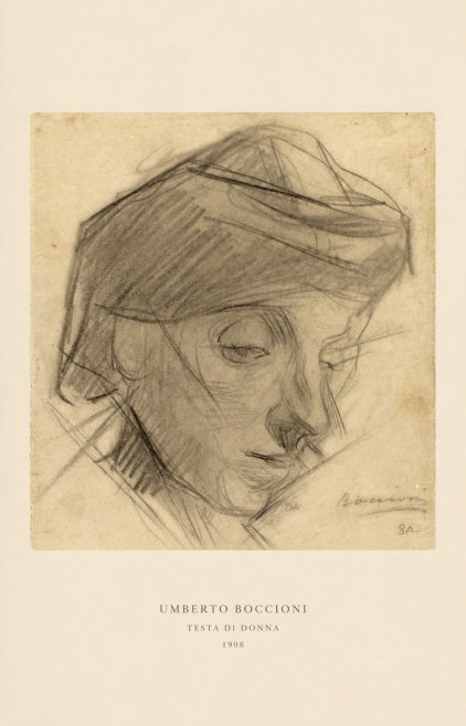 Umberto Boccioni Testa Di Donna No6 - Póster