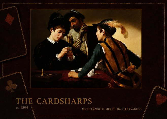 Michelangelo Merisi da Caravaggio The Cardsharps II No4 - Póster