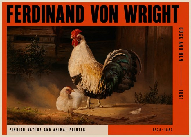 Ferdinand von Wright Cock and Hen No2 - Póster