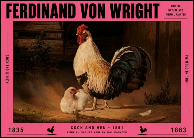 Ferdinand von Wright Cock and Hen No5 - Póster