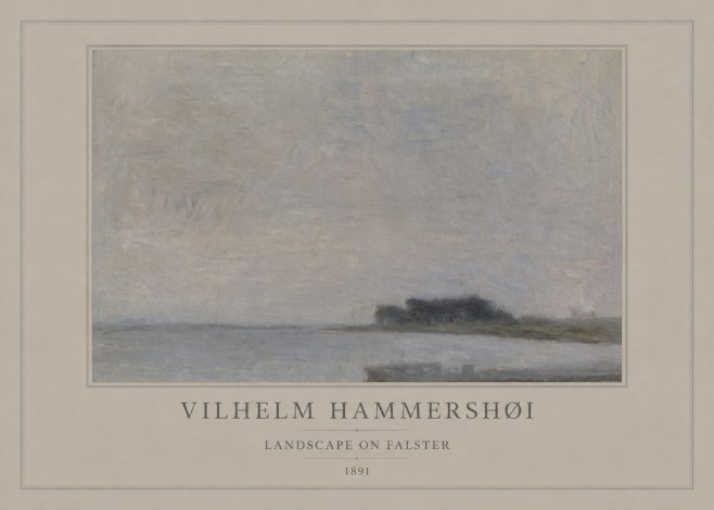 Vilhelm Hammershøi Landscape on Falster No4 - Póster