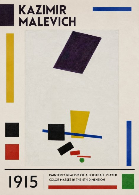 Kazimir Malevich Painterly Realism of a Football Player Color Masses in the 4Th Dimension No1 - Póster